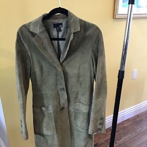 H&M green suede coat